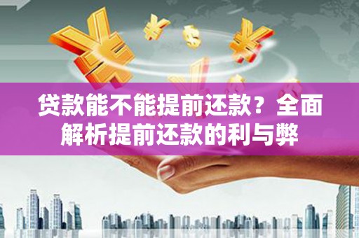 南陵贷款能不能提前还款？全面解析提前还款的利与弊