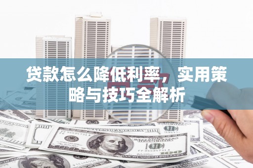 南陵贷款怎么降低利率，实用策略与技巧全解析