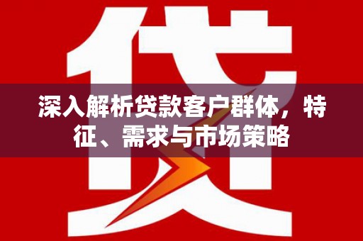 南陵深入解析贷款客户群体，特征、需求与市场策略