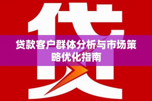 南陵贷款客户群体分析与市场策略优化指南