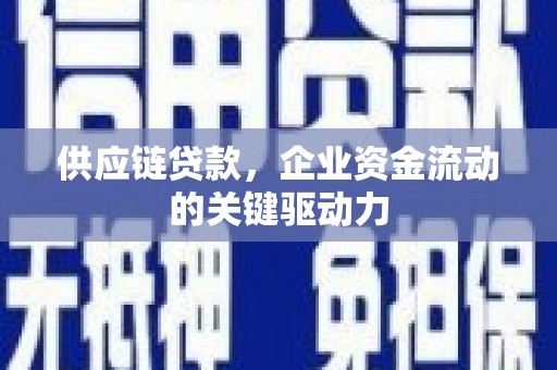 南陵供应链贷款，企业资金流动的关键驱动力