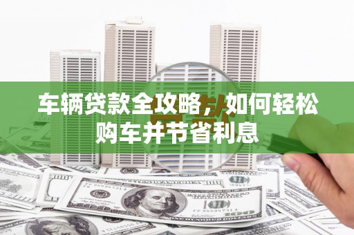 南陵车辆贷款全攻略，如何轻松购车并节省利息
