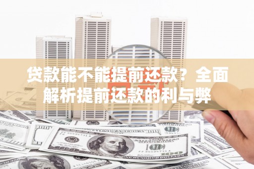 南陵贷款能不能提前还款？全面解析提前还款的利与弊