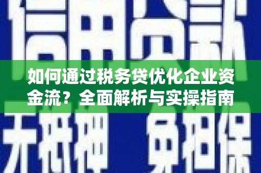 南陵如何通过税务贷优化企业资金流？全面解析与实操指南