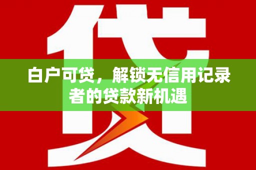 南陵白户可贷，解锁无信用记录者的贷款新机遇