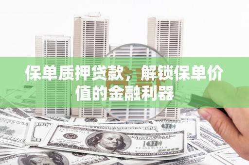 南陵保单质押贷款，解锁保单价值的金融利器