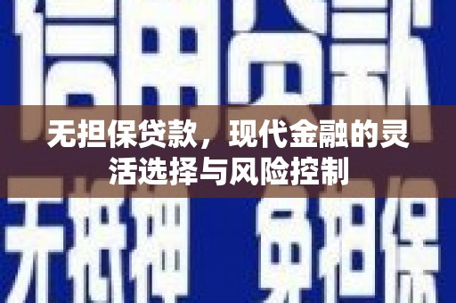 南陵无担保贷款，现代金融的灵活选择与风险控制