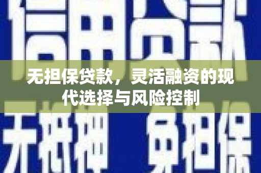 南陵无担保贷款，灵活融资的现代选择与风险控制