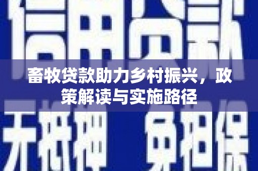 南陵畜牧贷款助力乡村振兴，政策解读与实施路径