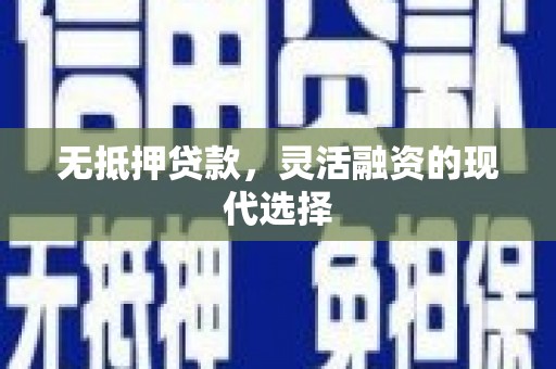 南陵无抵押贷款，灵活融资的现代选择