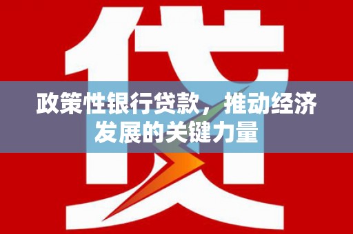 南陵政策性银行贷款，推动经济发展的关键力量