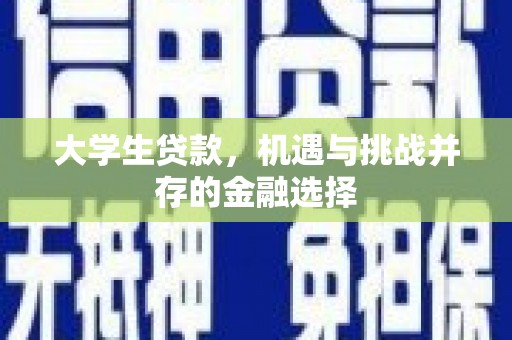 南陵大学生贷款，机遇与挑战并存的金融选择