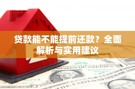 南陵贷款能不能提前还款？全面解析与实用建议