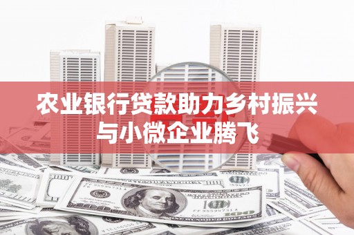 南陵农业银行贷款助力乡村振兴与小微企业腾飞