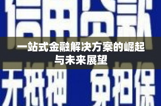 南陵一站式金融解决方案的崛起与未来展望