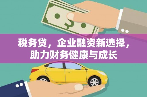 南陵税务贷，企业融资新选择，助力财务健康与成长