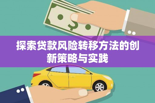 南陵探索贷款风险转移方法的创新策略与实践
